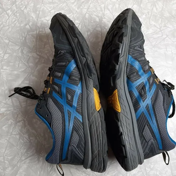 Asics Mens Gel Venture 7 1011A560 Gray Blue Running Shoes Lace Up Size 10