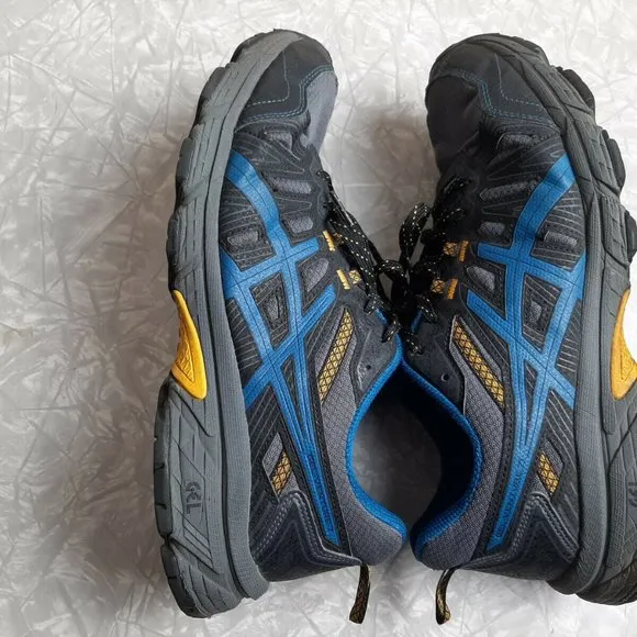 Asics Mens Gel Venture 7 1011A560 Gray Blue Running Shoes Lace Up Size 10