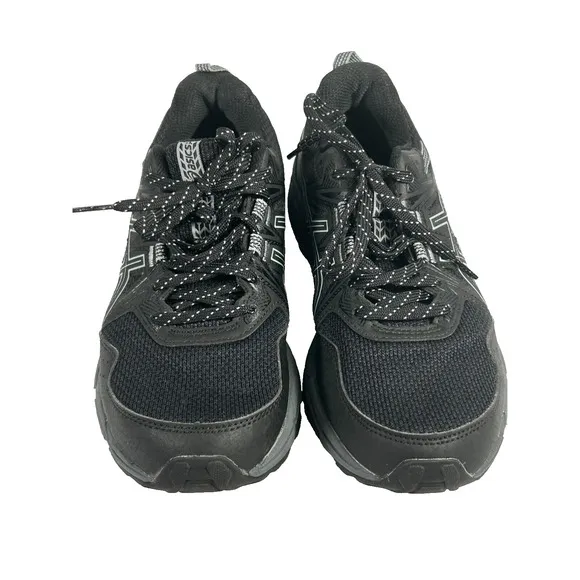 ASICS Men's Gel-Venture 8 Men's Black &amp; White Lace Up Trail Running Shoes Size 7