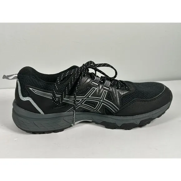 ASICS Men's Gel-Venture 8 Men's Black &amp; White Lace Up Trail Running Shoes Size 7
