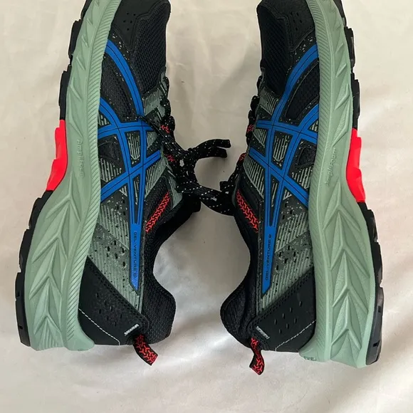 Asics Mens Gel Venture 9 1011B486 Running Shoes Sz 9 SAMPLE Black Blue Red Green