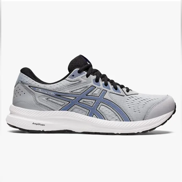 ASICS | Men's Gray &amp; Blue Ortholite Gel Contend 8 Running Shoes | 8 | NWT