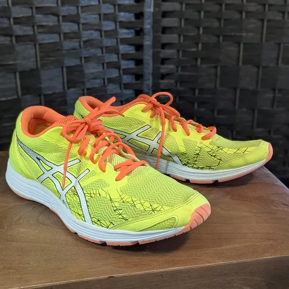 ASICS Men's Neon Yellow Running Shoes Sz 11.5 Gel Hyper Speed 7  Exc. Used Cond.