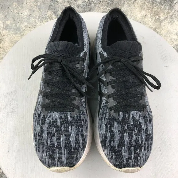 Asics Men's Size 11 Gel-Nimbus 23 Knit Sheet Rock Grey Black Lace-Up Sneakers