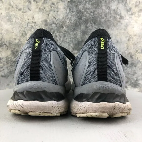 Asics Men's Size 11 Gel-Nimbus 23 Knit Sheet Rock Grey Black Lace-Up Sneakers