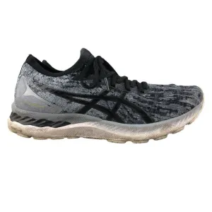 Asics Men's Size 11 Gel-Nimbus 23 Knit Sheet Rock Grey Black Lace-Up Sneakers