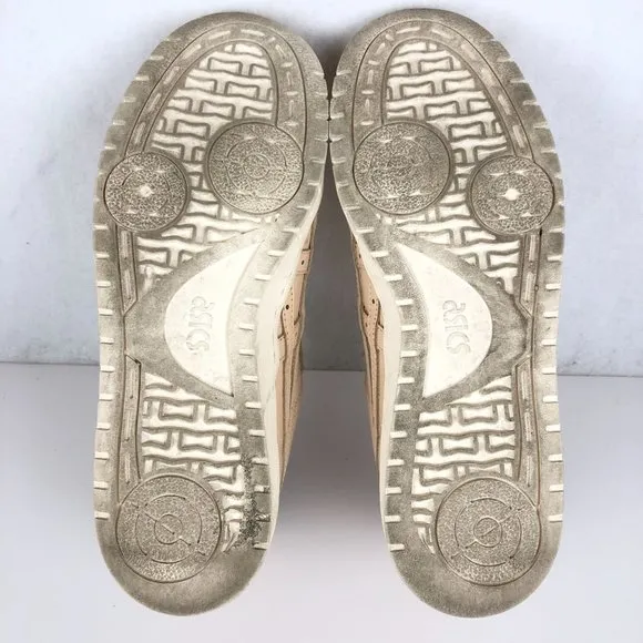 Asics Men's Size 9 Gel PTG Beige Leather Lace-Up Low Top Sneakers Shoes
