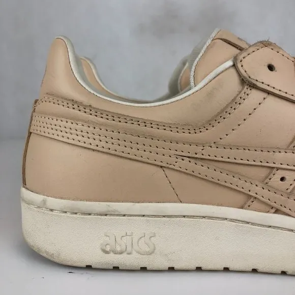 Asics Men's Size 9 Gel PTG Beige Leather Lace-Up Low Top Sneakers Shoes
