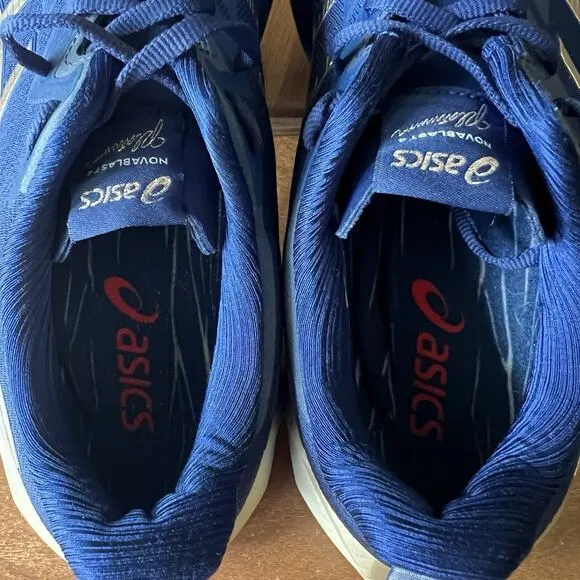ASICS Novablast 4 Platinum Blue Expanse Champagne Shoes Sneakers Men's 10.5