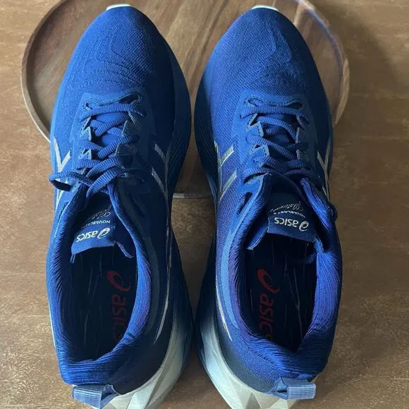 ASICS Novablast 4 Platinum Blue Expanse Champagne Shoes Sneakers Men's 10.5