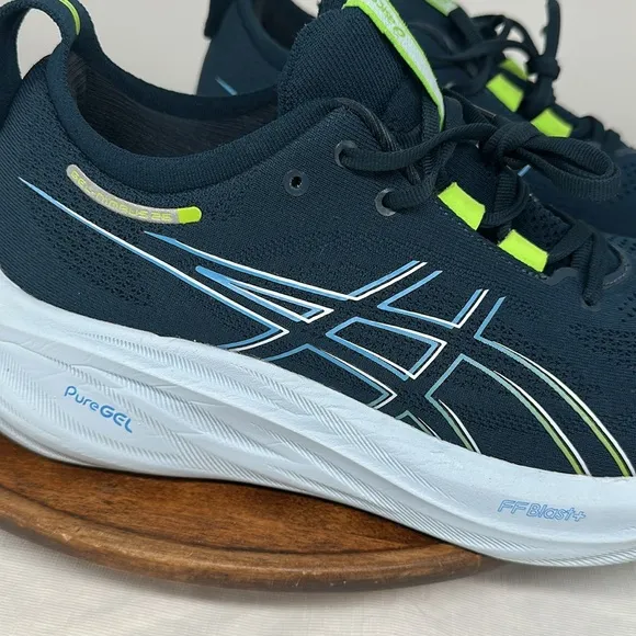 Asics Shoes Mens 11.5 Gel Nimbus 26 Blue Gray Green Running Sneakers