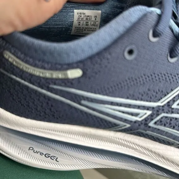Asics Shoes Mens 9 Gel-Nimbus 26 Thunder Blue/Denim Blue Running Sneakers