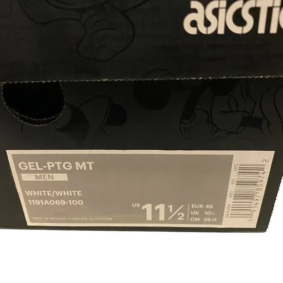 ASICS Tiger x Disney 90th Anniversary Mickey Mouse Sneakers Mens 11.5 FLAWED