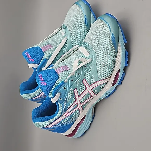 Asics Women's Gel-Cumulus 18 Aqua Splash / White Pink Glow Running shoes Women 8