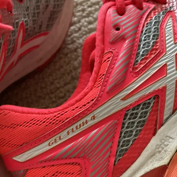 ASICS Women’s Gel-Flux 4 Running Sneakers Shoes Pink Silver Tennis Size 8.5 EUC