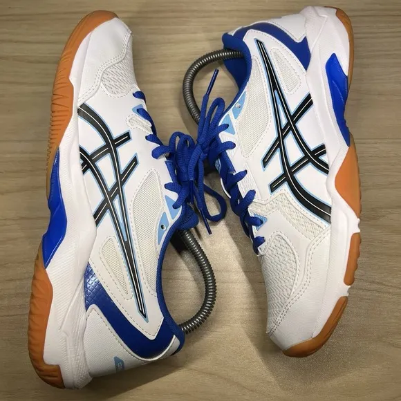 ASICS Women's Gel-Rocket 10 Volleyball Court Shoes 8M White Gum Arctic Blue