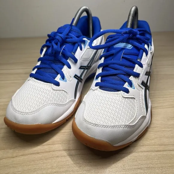 ASICS Women's Gel-Rocket 10 Volleyball Court Shoes 8M White Gum Arctic Blue