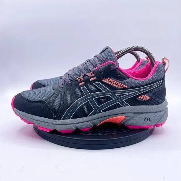 Asics Womens Gel Venture 7 1012A477 Black Running Shoes Sneakers Size 9.5