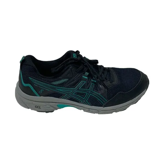 Asics Womens Gel Venture 8 1012B230 Black Green Running Shoes Sneakers Size 8.5