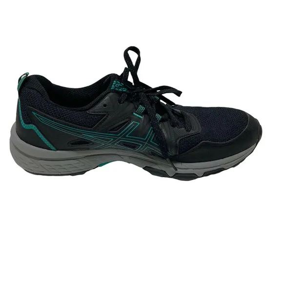 Asics Womens Gel Venture 8 1012B230 Black Green Running Shoes Sneakers Size 8.5