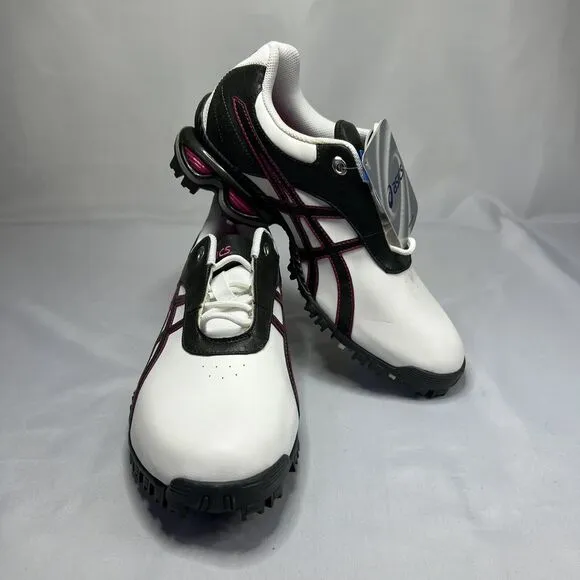 Asics Womens Golf Shoes Cleats P082Y GEL-Linksmaster White/Pink Size 10