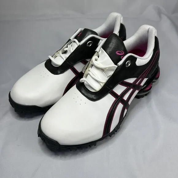Asics Womens Golf Shoes Cleats P082Y GEL-Linksmaster White/Pink Size 10