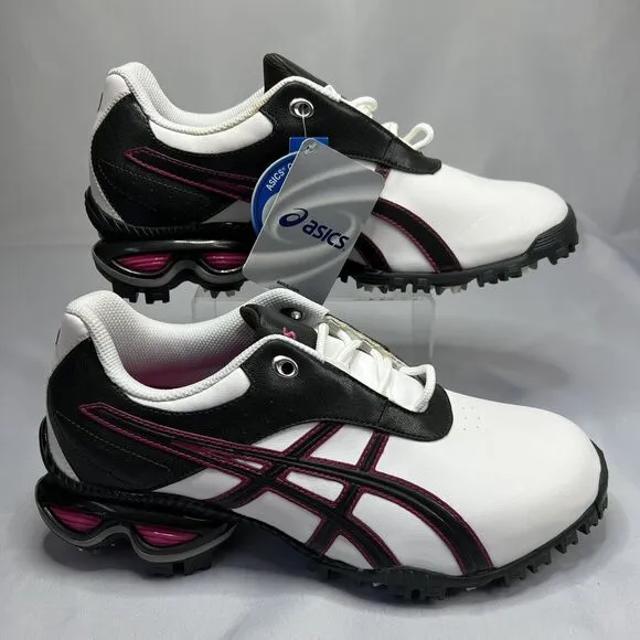 Asics Womens Golf Shoes Cleats P082Y GEL-Linksmaster White/Pink Size 10