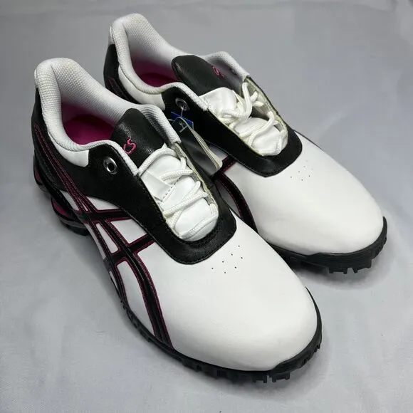 Asics Womens Golf Shoes Cleats P082Y GEL-Linksmaster White/Pink Size 10