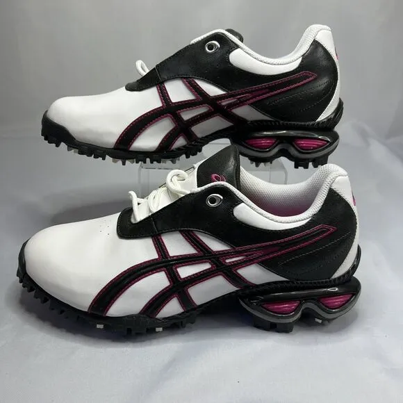 Asics Womens Golf Shoes Cleats P082Y GEL-Linksmaster White/Pink Size 10