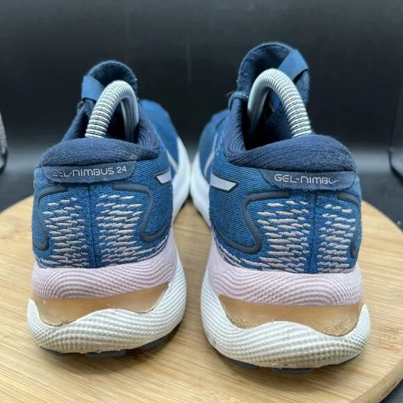 Asics Womens Size 10 Gel Nimbus 24 1012B201 Blue Running Shoes Sneakers