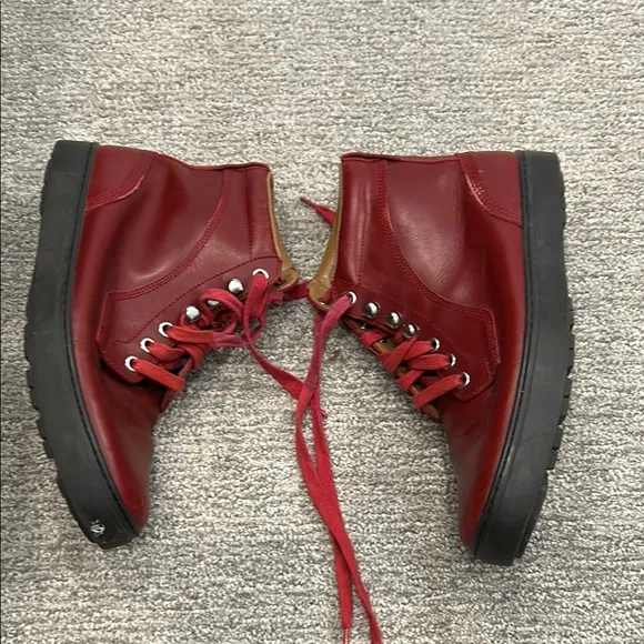 BALLY Men's Lace Up Ankle Shoes Size 8D In Red