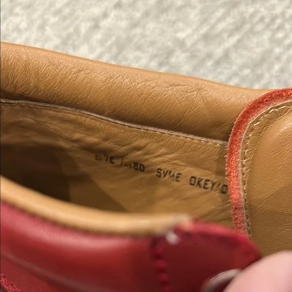 BALLY Men's Lace Up Ankle Shoes Size 8D In Red