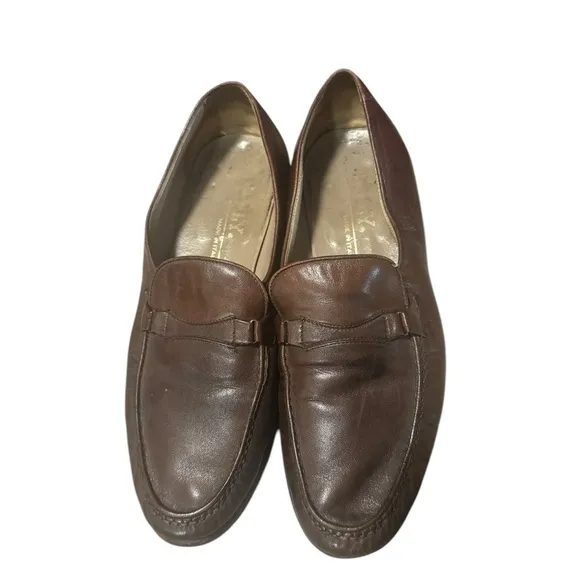Bally Men’s Size 9 Shoes Brown Leather Switzerland Strap Loafers Comfort Soft