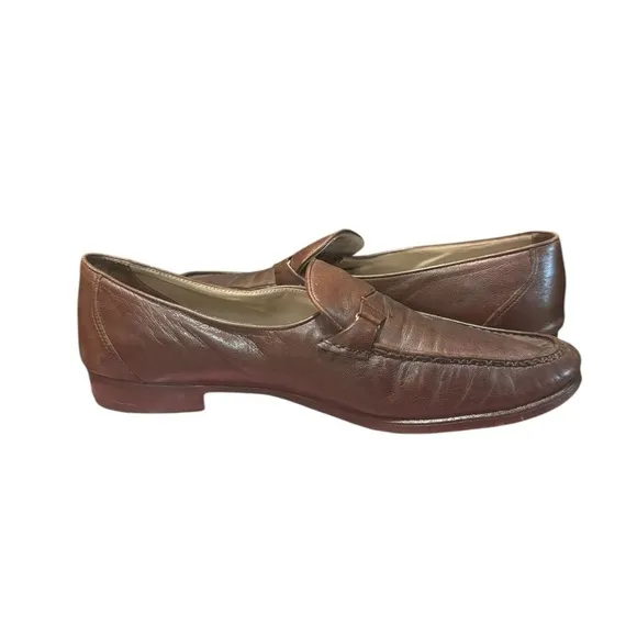 Bally Men’s Size 9 Shoes Brown Leather Switzerland Strap Loafers Comfort Soft