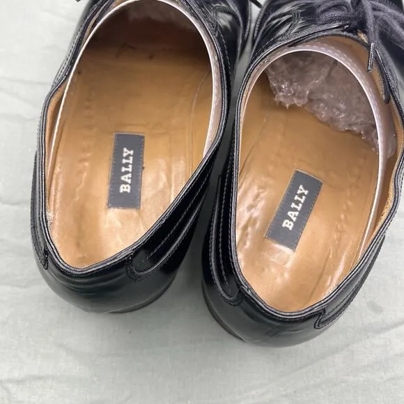 Bally of Switzerland Oxford Men 9 EEE Extra Wide Kensington Shoes Black Leather