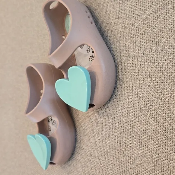 Baubles Soles Toddler Shoes - Mauve and Teal Heart