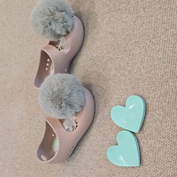 Baubles Soles Toddler Shoes - Mauve and Teal Heart