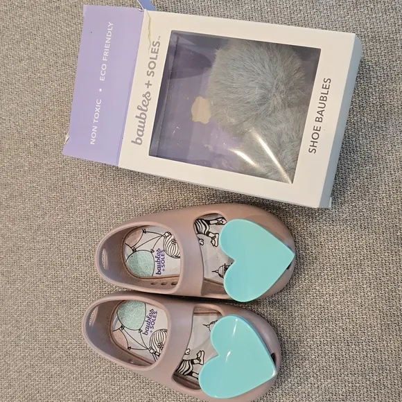 Baubles Soles Toddler Shoes - Mauve and Teal Heart
