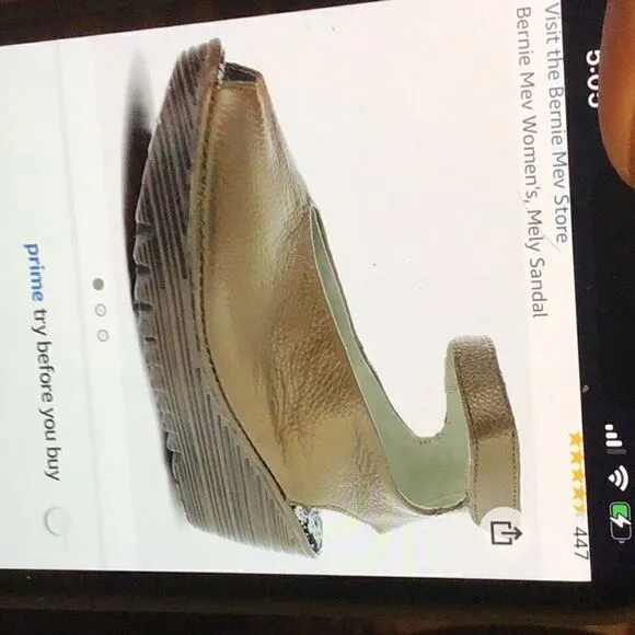 Bernie Mav Womens MELY Sandel in Bronze. Size 37 = 61/2 to 7.