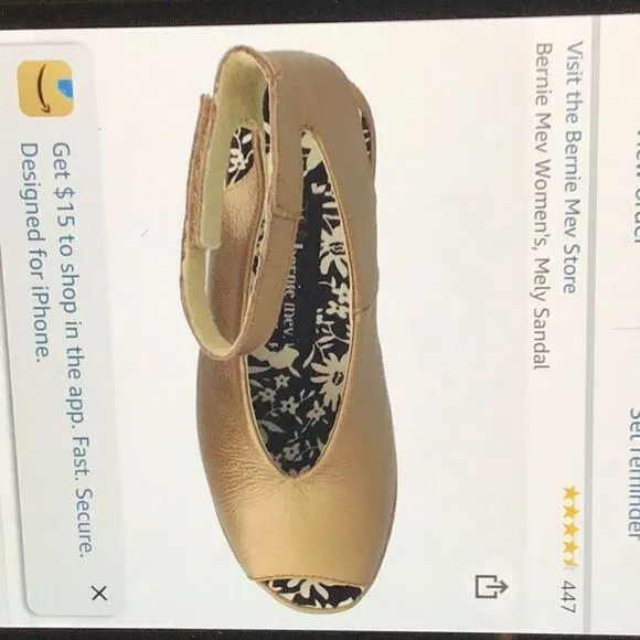 Bernie Mav Womens MELY Sandel in Bronze. Size 37 = 61/2 to 7.