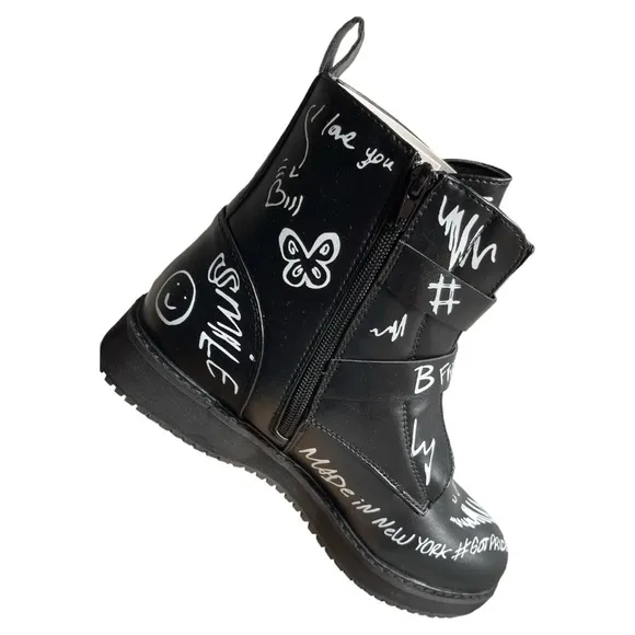 Big Girls Shoes Size 6 Black Steve Madden Wordup Boots Girls' Grade School