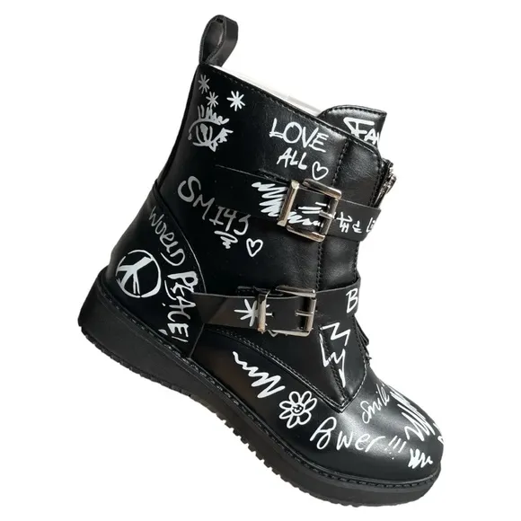 Big Girls Shoes Size 6 Black Steve Madden Wordup Boots Girls' Grade School