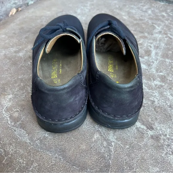 Birkenstock Memphis Black Suede Shoes Sz 40