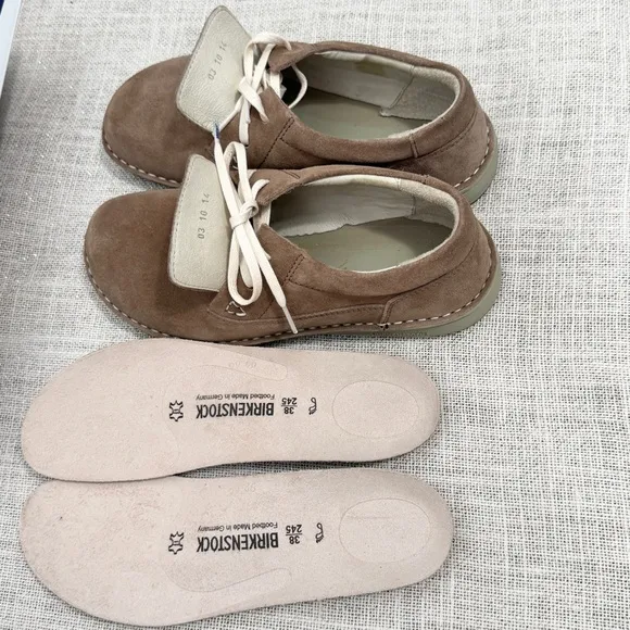 Birkenstock Memphis Unisex Taupe Suede Leather Shoes Size 38 L 7/M 5 Regular Fit