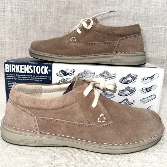 Birkenstock Memphis Unisex Taupe Suede Leather Shoes Size 38 L 7/M 5 Regular Fit