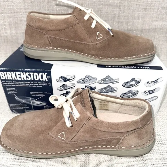 Birkenstock Memphis Unisex Taupe Suede Leather Shoes Size 38 L 7/M 5 Regular Fit