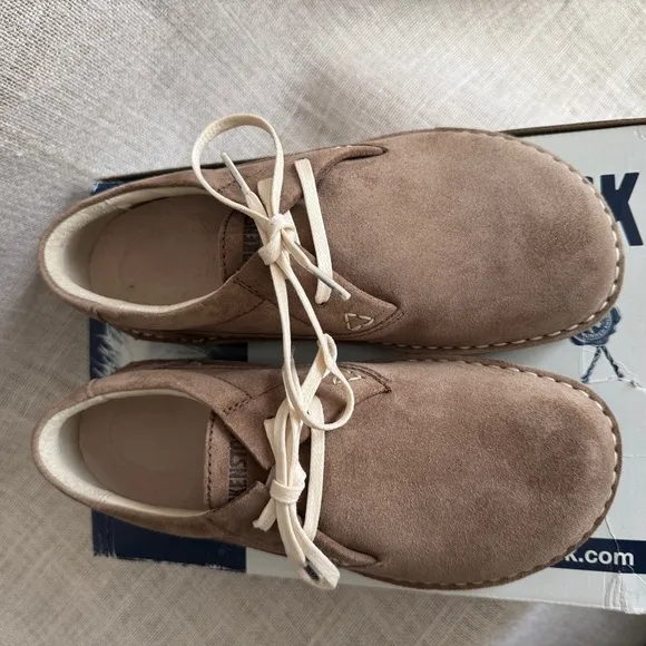 Birkenstock Memphis Unisex Taupe Suede Leather Shoes Size 38 L 7/M 5 Regular Fit