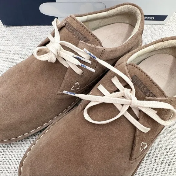 Birkenstock Memphis Unisex Taupe Suede Leather Shoes Size 38 L 7/M 5 Regular Fit