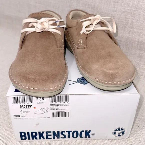 Birkenstock Memphis Unisex Taupe Suede Leather Shoes Size 38 L 7/M 5 Regular Fit