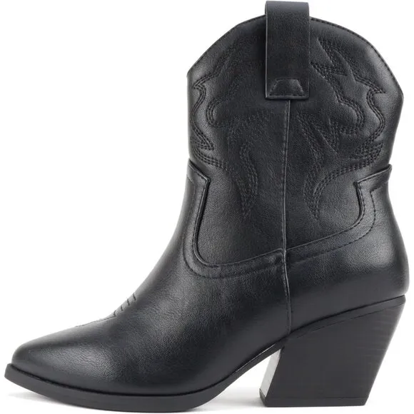 Blazing Ankle Boot Women Black Pointe Toe Camouflage